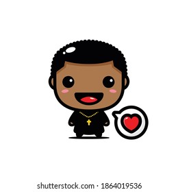 cute christian pastor character design