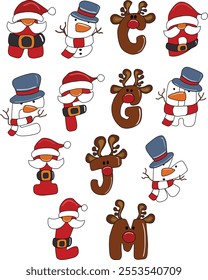 Cute Christmas Alphabet A-Z 1 ( A B C D E F G H I J K L M )