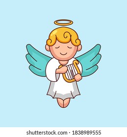 Cute Christmas Angel design mascot