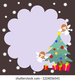 Cute Christmas angles background for greeting card or invitation. 