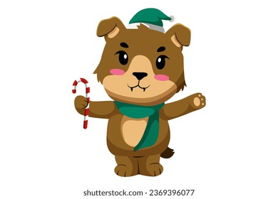 Cute Christmas Animal Character Illustration