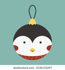 Cute Christmas Animal Characters in Winter Outfits with Festive Accessories. Flat illustration