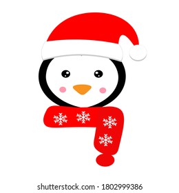 cute christmas animal in santa hat vector illustration	