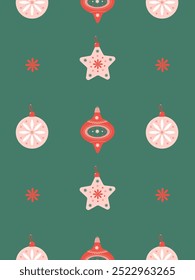 cute Christmas background with festive Christmas tree decorations 