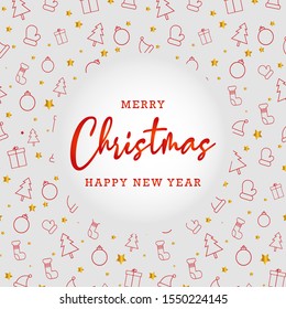 Cute christmas background pattern with greeting text 