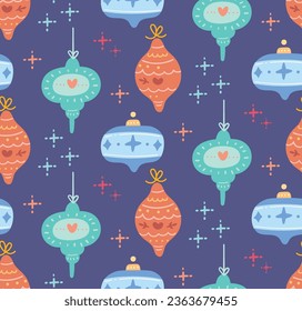Cute Christmas background seamless pattern 