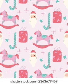 Cute Christmas background seamless pattern 