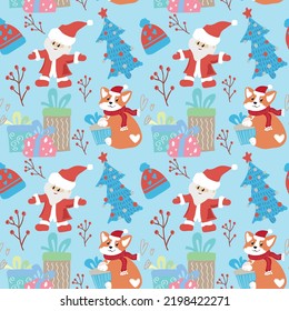 Cute Christmas background. Christmas background. Seamless texture for winter.