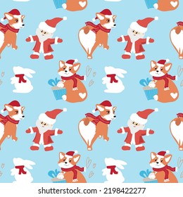 Cute Christmas background. Christmas background. Seamless texture for winter.