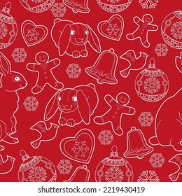 Cute Christmas background for wallpaper, gift paper, pattern fills, textile, greetings cards.
