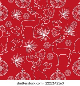 Hübscher Weihnachtshintergrund für Tapeten, Geschenkpapier, Musterfüllungen, Textilien, Grüße.
