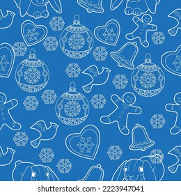 Cute Christmas background for wallpaper, gift paper, pattern fills, textile, greetings cards.
