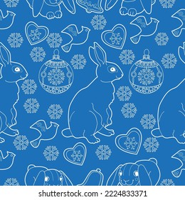 Cute Christmas background for wallpaper, gift paper, pattern fills, textile, greetings cards.
