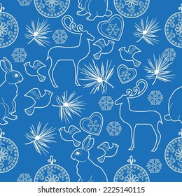 Cute Christmas background for wallpaper, gift paper, pattern fills, textile, greetings cards.