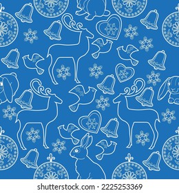 Cute Christmas background for wallpaper, gift paper, pattern fills, textile, greetings cards.