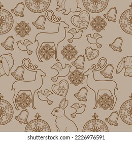 Cute Christmas background for wallpaper, gift paper, pattern fills, textile, greetings cards.