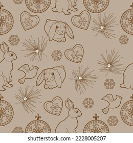 Cute fondo navideño para papel de pared, papel de regalo, rellenos de patrones, textiles, tarjetas de felicitación.
