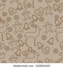 Cute Christmas background for wallpaper, gift paper, pattern fills, textile, greetings cards.
