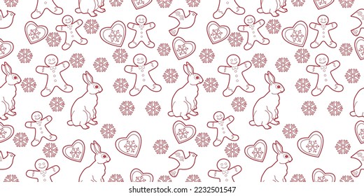 Cute Christmas background for wallpaper, gift paper, pattern fills, textile, greetings cards.