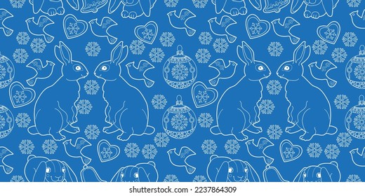 Cute Christmas background for wallpaper, gift paper, pattern fills, textile, greetings cards.