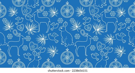 Hübscher Weihnachtshintergrund für Tapeten, Geschenkpapier, Musterfüllungen, Textilien, Grüße.
