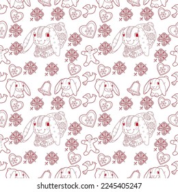 Cute Christmas background for wallpaper, gift paper, pattern fills, textile, greetings cards.
