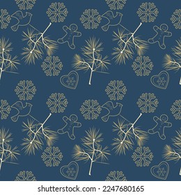 Cute Christmas background for wallpaper, gift paper, pattern fills, textile, greetings cards.
