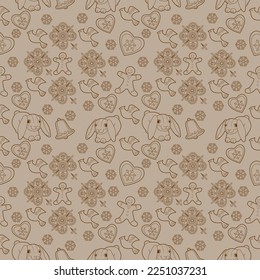 Cute Christmas background for wallpaper, gift paper, pattern fills, textile, greetings cards.
