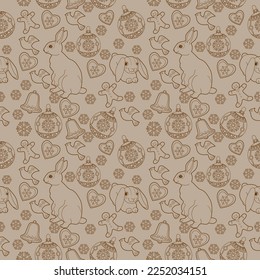 Cute Christmas background for wallpaper, gift paper, pattern fills, textile, greetings cards.
