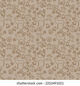 Cute Christmas background for wallpaper, gift paper, pattern fills, textile, greetings cards.
