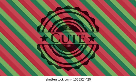 Cute christmas badge background. Vector Illustration. Detailed.