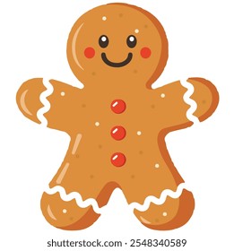 cute christmas baked gingerman cookies vector