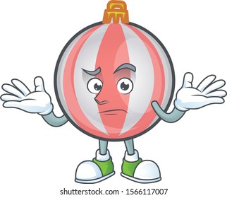 Cute christmas ball cartoon with grinning mascot