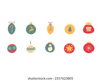 Cute Christmas Ball Element Set 