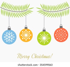 Cute Christmas balls ornaments. Vector illustration