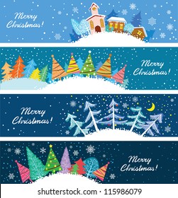 Cute Christmas banners set