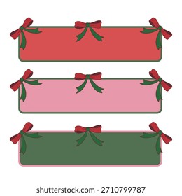 Linda etiqueta de borde de arco de Navidad