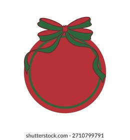 Linda etiqueta de borde de arco de Navidad