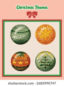 Conjunto de diseño de bombilla de Navidades lindas: adorables adornos de Festiva con vibraciones festivas