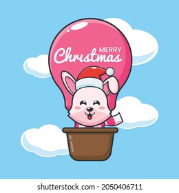 Cute christmas bunny rabbit cartoon vector illustration