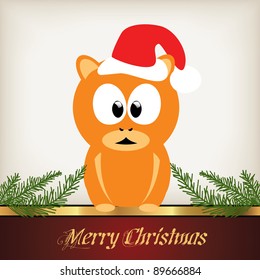 Cute Christmas Card - Cat Character