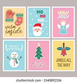 Cute Christmas card design template