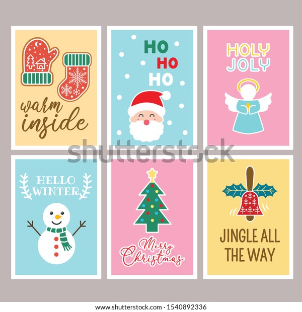 Cute Christmas Card Design Template Stock Vector (Royalty Free) 1540892336