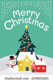 vector de diseño de tarjetas de navidad lindo