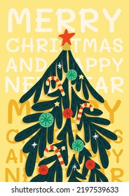 cute christmas card design vector