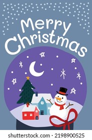 cute christmas card design vector