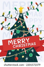 cute christmas card design vector