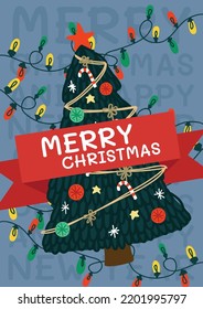 cute christmas card design vector