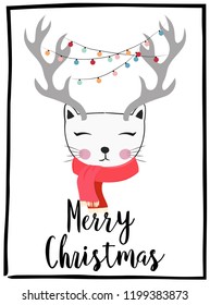 cute christmas card, illustration in vector format 