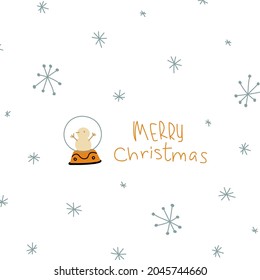 Cute Christmas card. Print for cards, clothes. Vector cartoon illustration.